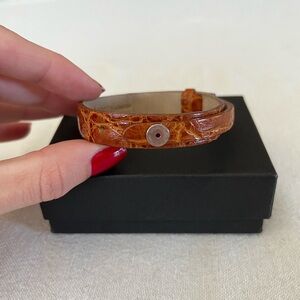Embossed Leather Asprey Wrap Bracelet